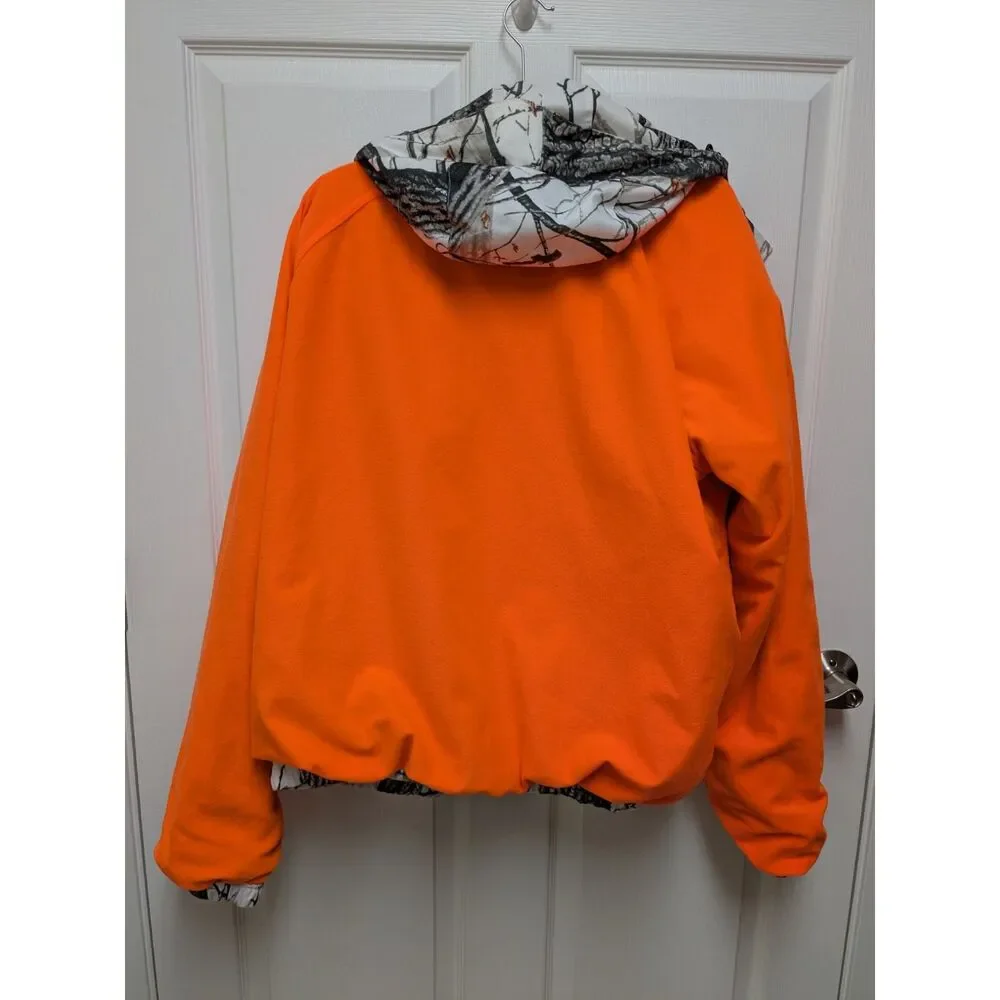 Mad Dog Gear XL Reversible Hunting Jacket | White Snow Camo & Hi-Vis Orange